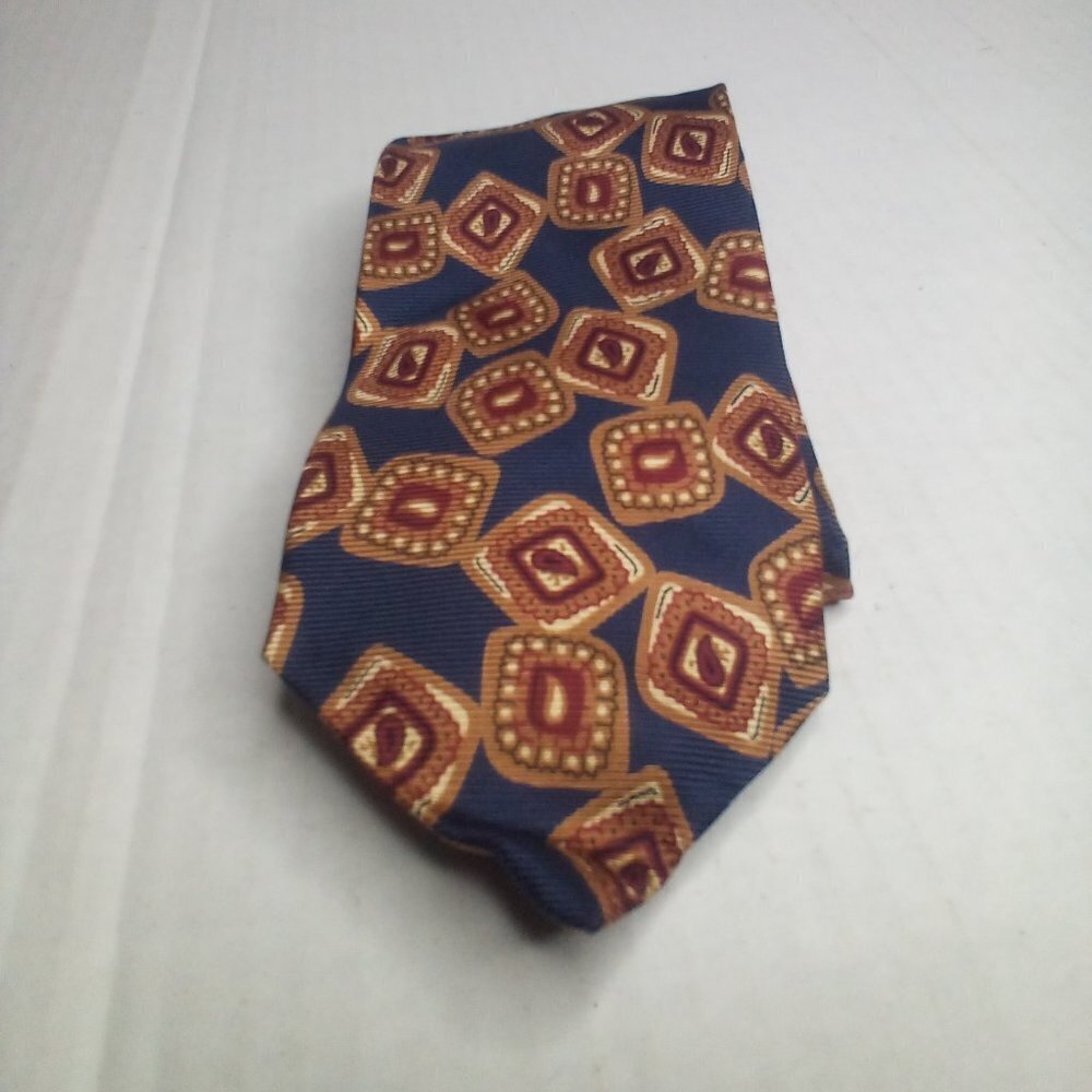 Boulder Trading Group Tie Necktie Men Patterned Blue Gold Red